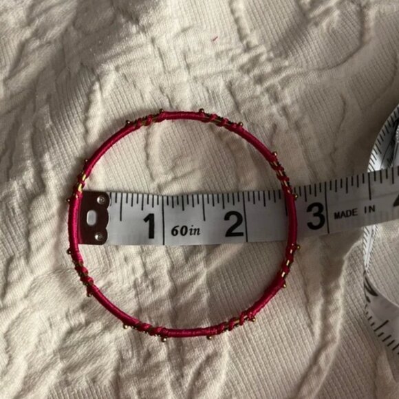 hot pink rani pink and gold silk thread bangle set Desi Wedding haldi - Picture 12 of 12